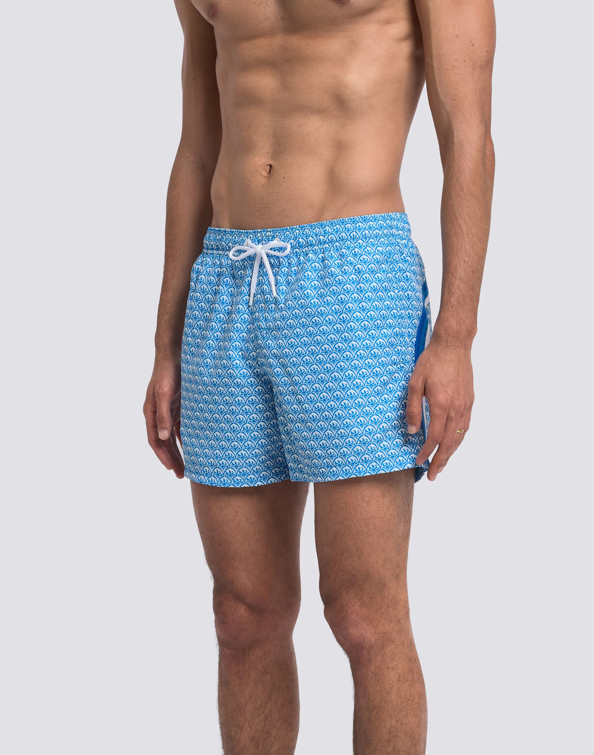 COSTUME DA BAGNO UOMO CORTO VITA ELASTICATA POLIESTERE RICICLATO REPREVE® CON STAMPA MAIOLICA SUNSET - Image 4