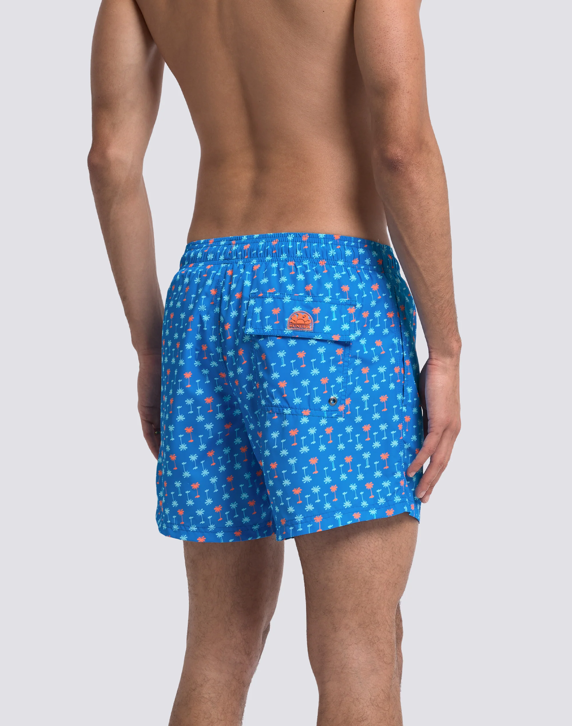 COSTUME DA BAGNO UOMO CORTO VITA ELASTICATA STAMPA PALMAS IN POLY RICICLATO - Image 5
