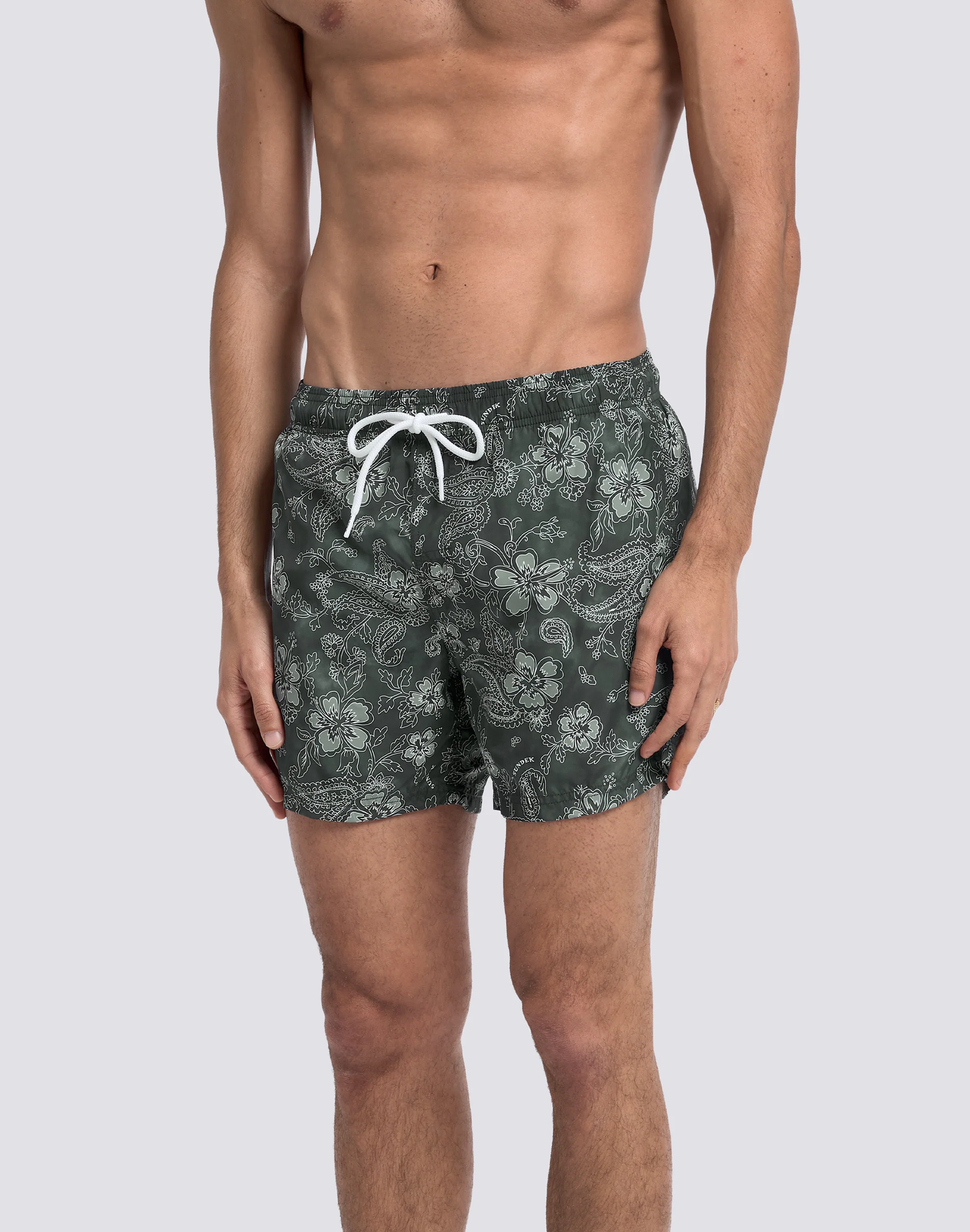 COSTUME DA BAGNO UOMO CORTO VITA ELASTICATA STAMPA HIBI PAISLEY IN POLY RICICLATO - Image 4
