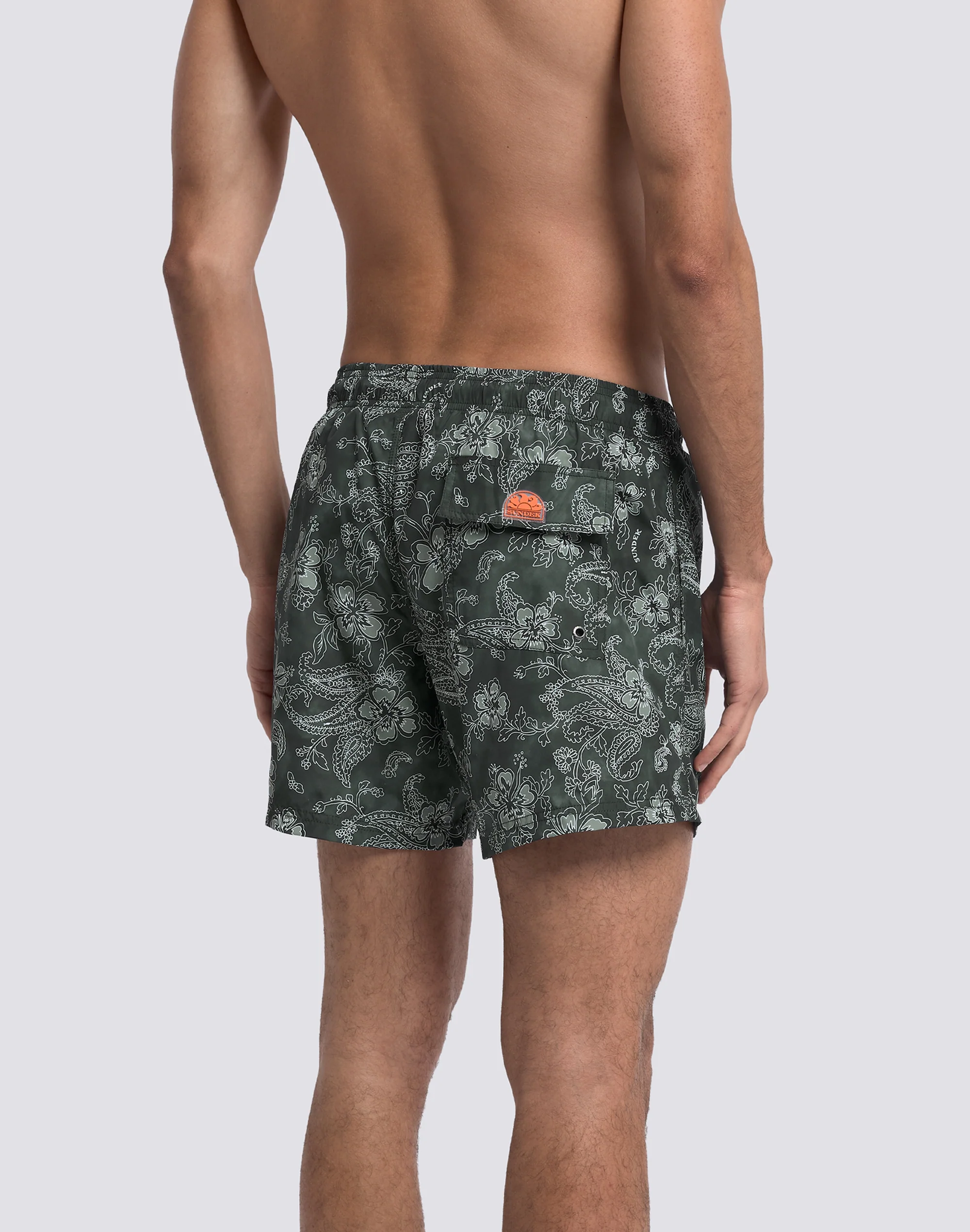 COSTUME DA BAGNO UOMO CORTO VITA ELASTICATA STAMPA HIBI PAISLEY IN POLY RICICLATO - Image 5