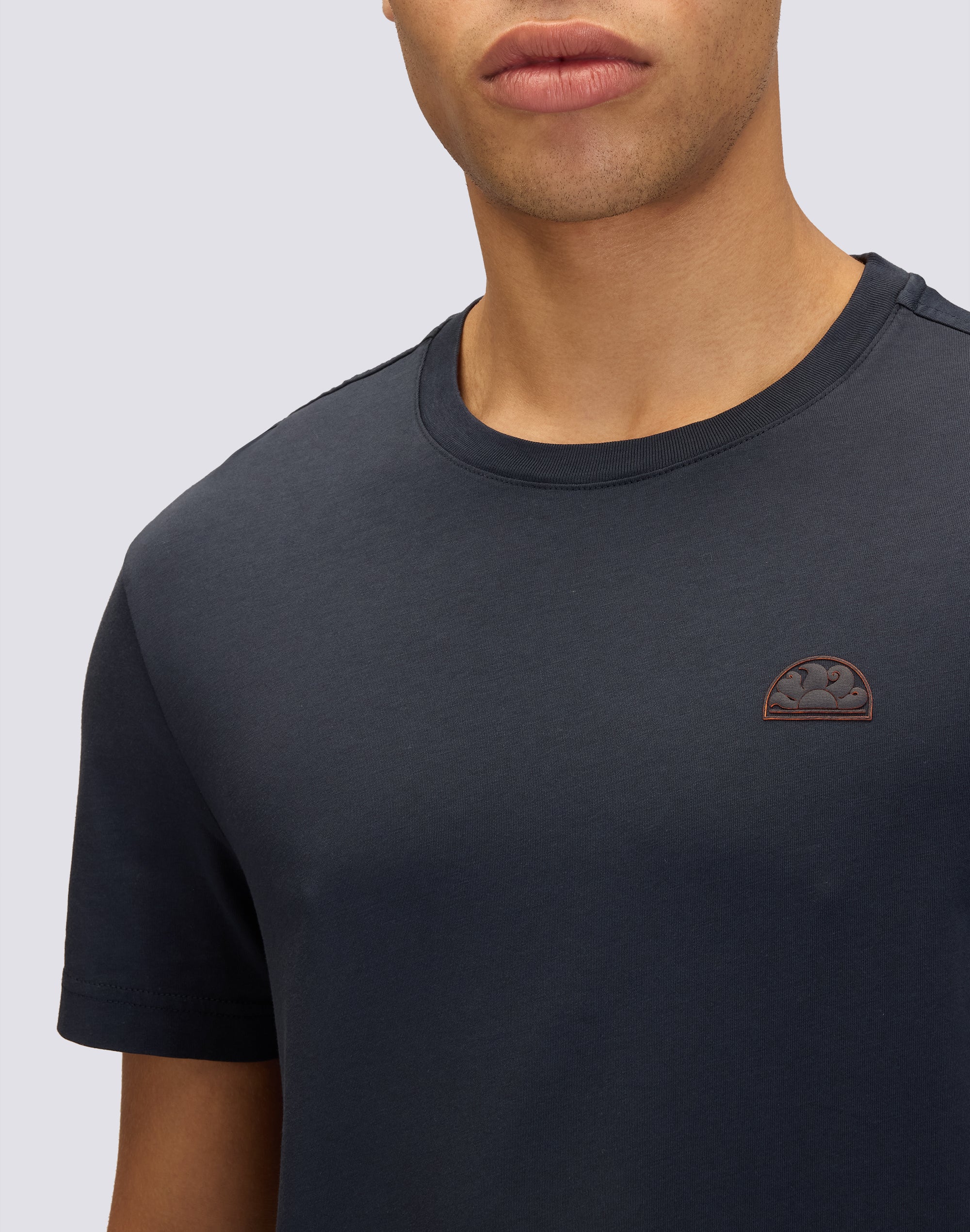 T-SHIRT A TINTA UNITA IN COTONE PIMA - Image 3