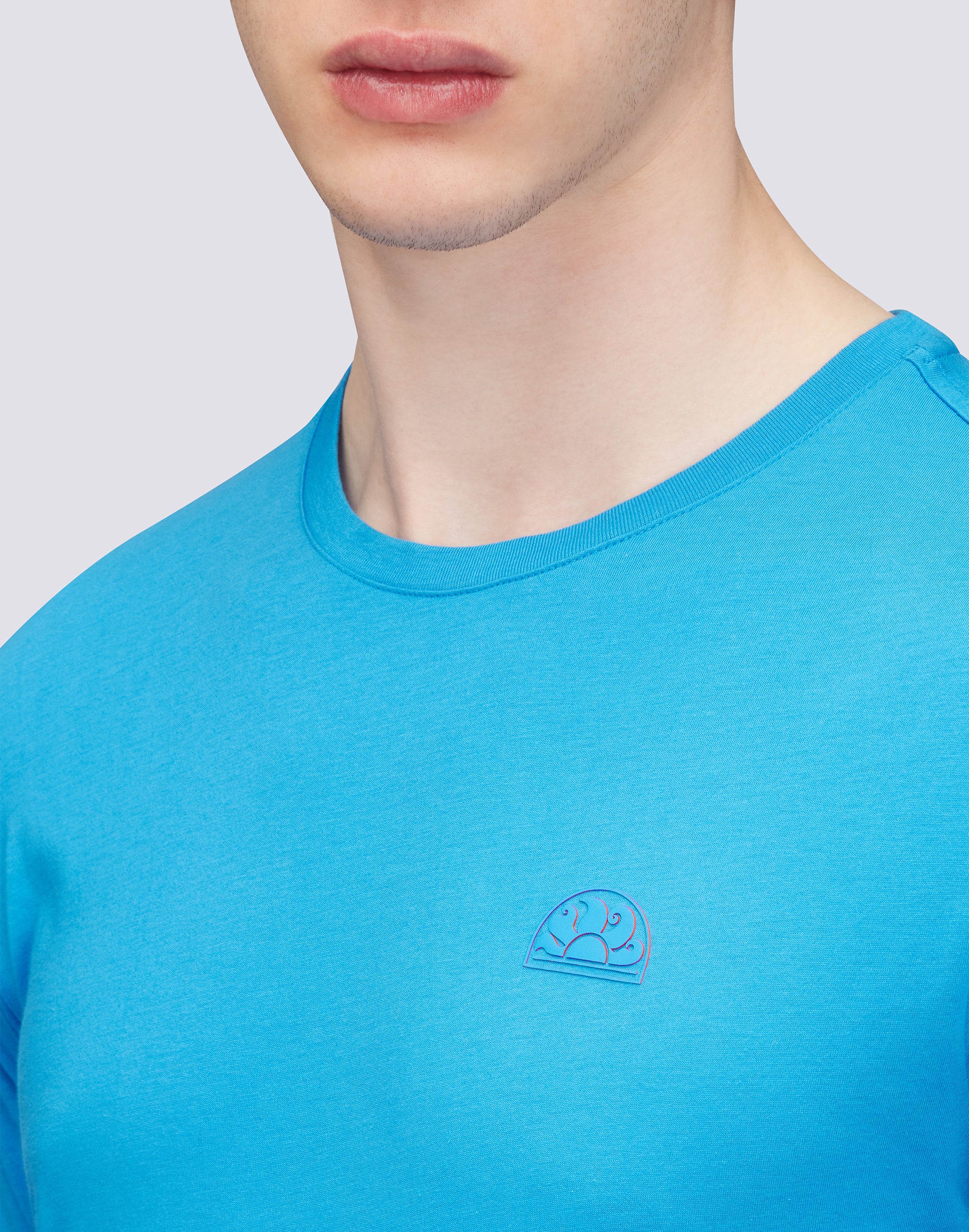 T-SHIRT A TINTA UNITA IN COTONE PIMA - Image 3