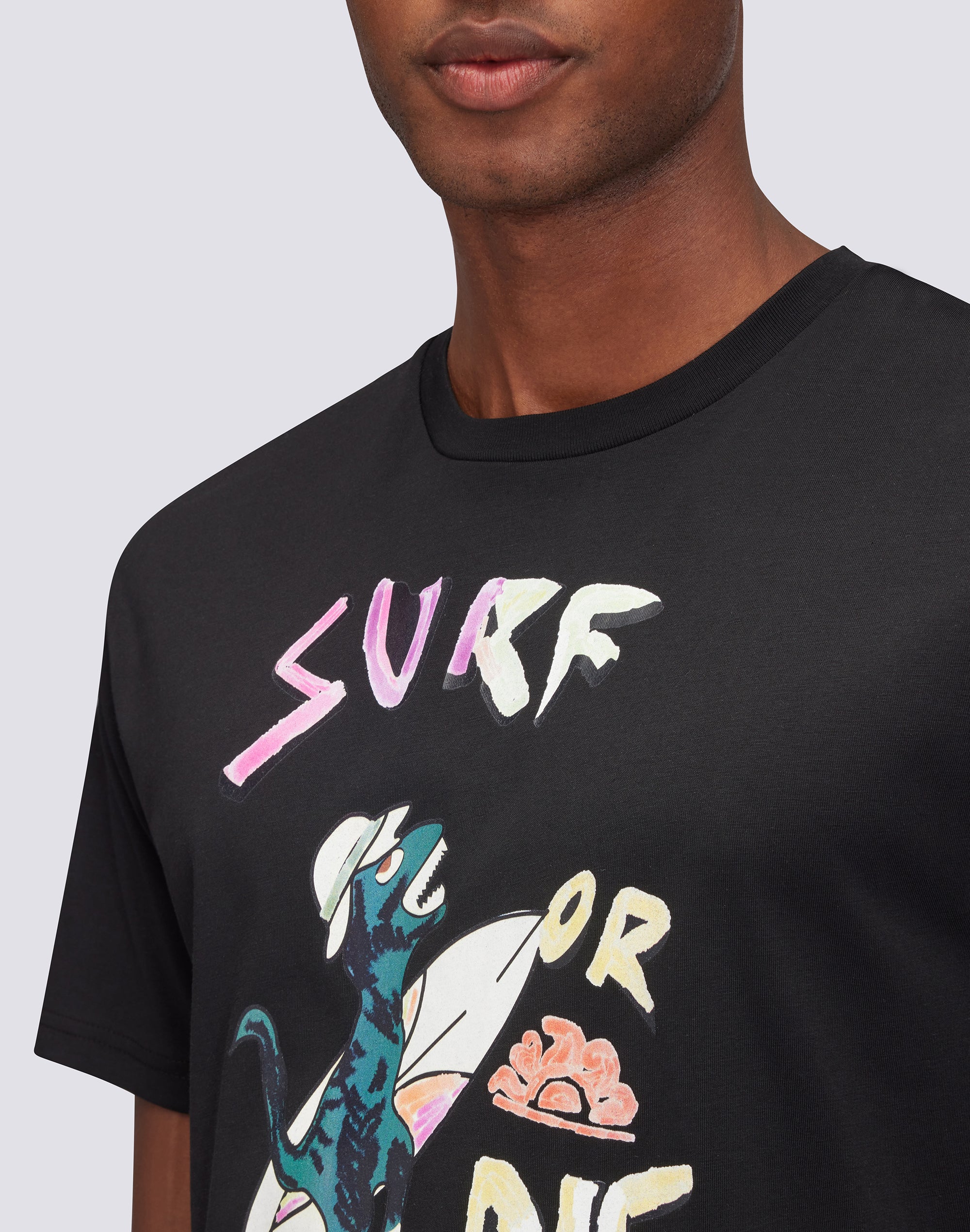 T-SHIRT CON STAMPA D'ARCHIVIO SURF OR DIE - Image 3