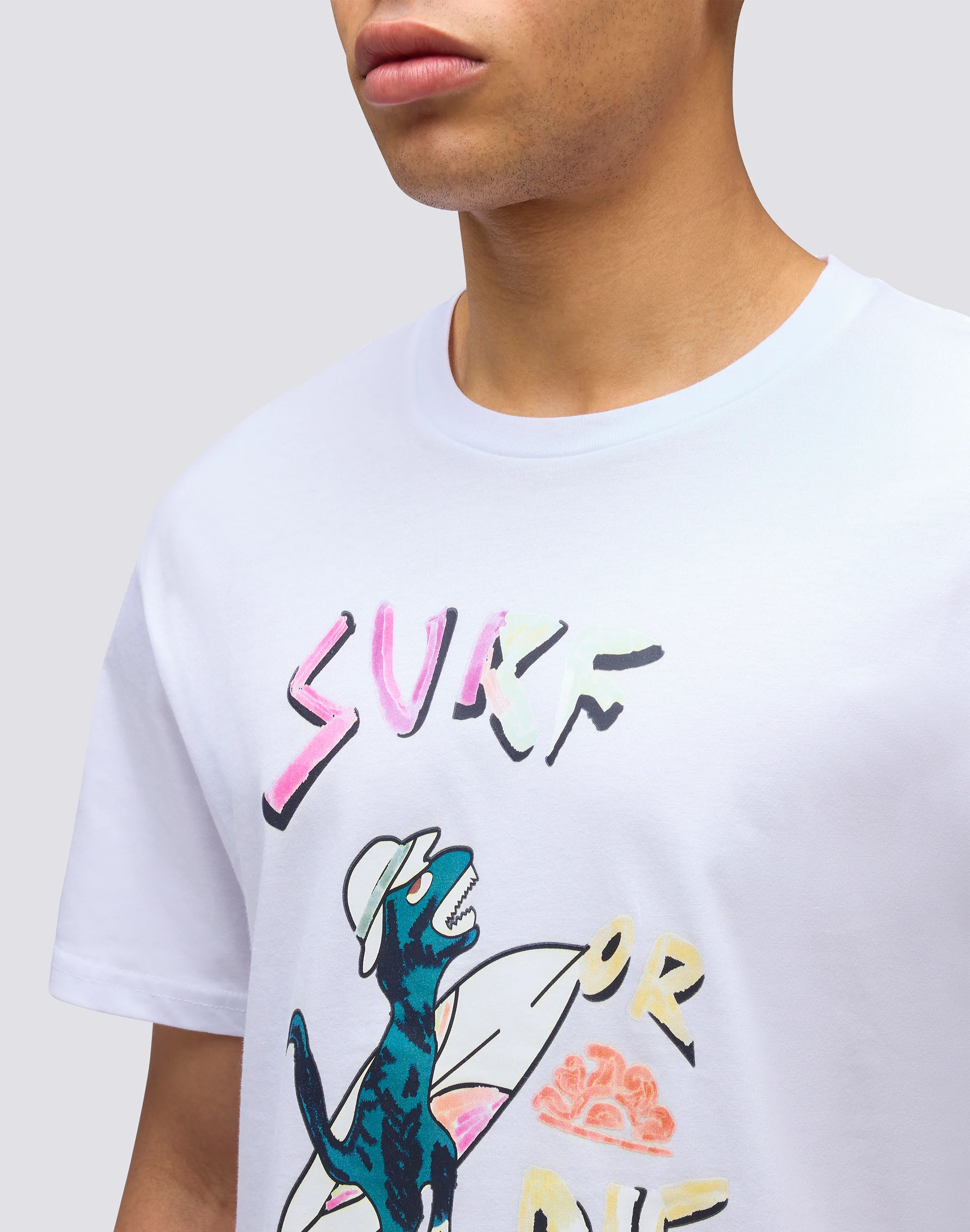 T-SHIRT CON STAMPA D'ARCHIVIO SURF OR DIE - Image 4