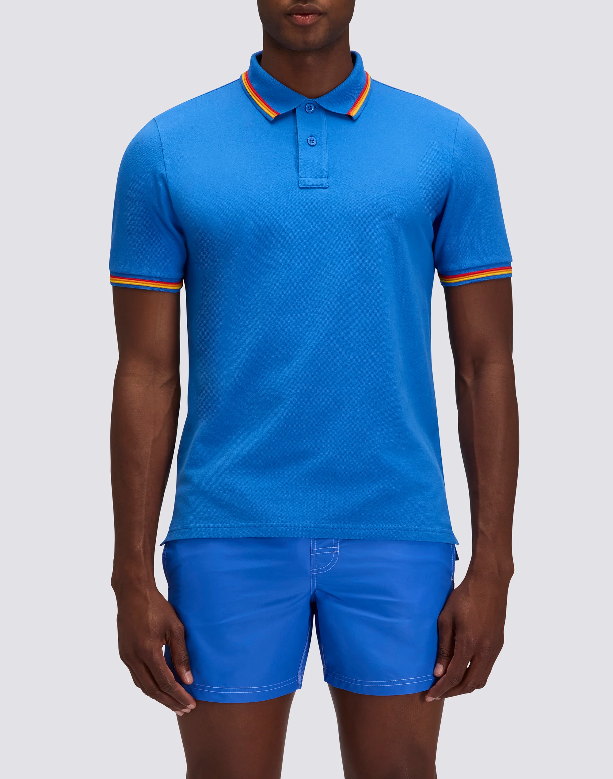 POLO BRICE UOMO IN COTONE PIQUET CON DETTAGLI TRICOLOR