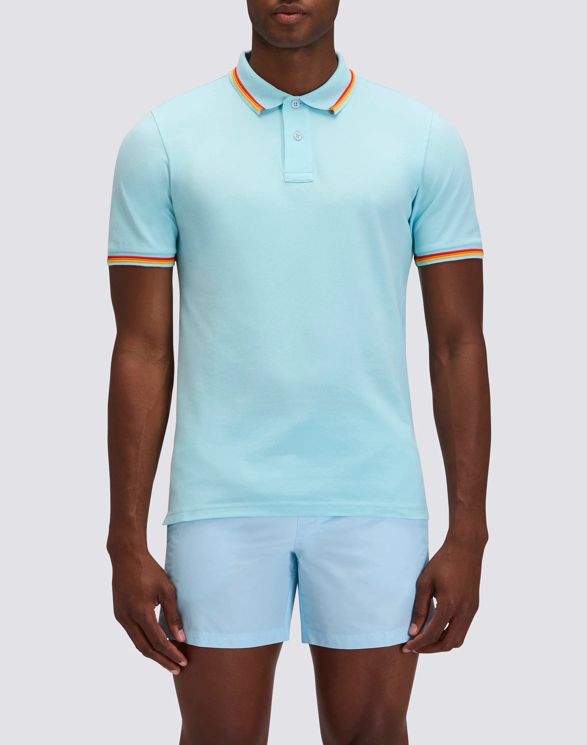 POLO BRICE UOMO IN COTONE PIQUET CON DETTAGLI TRICOLOR