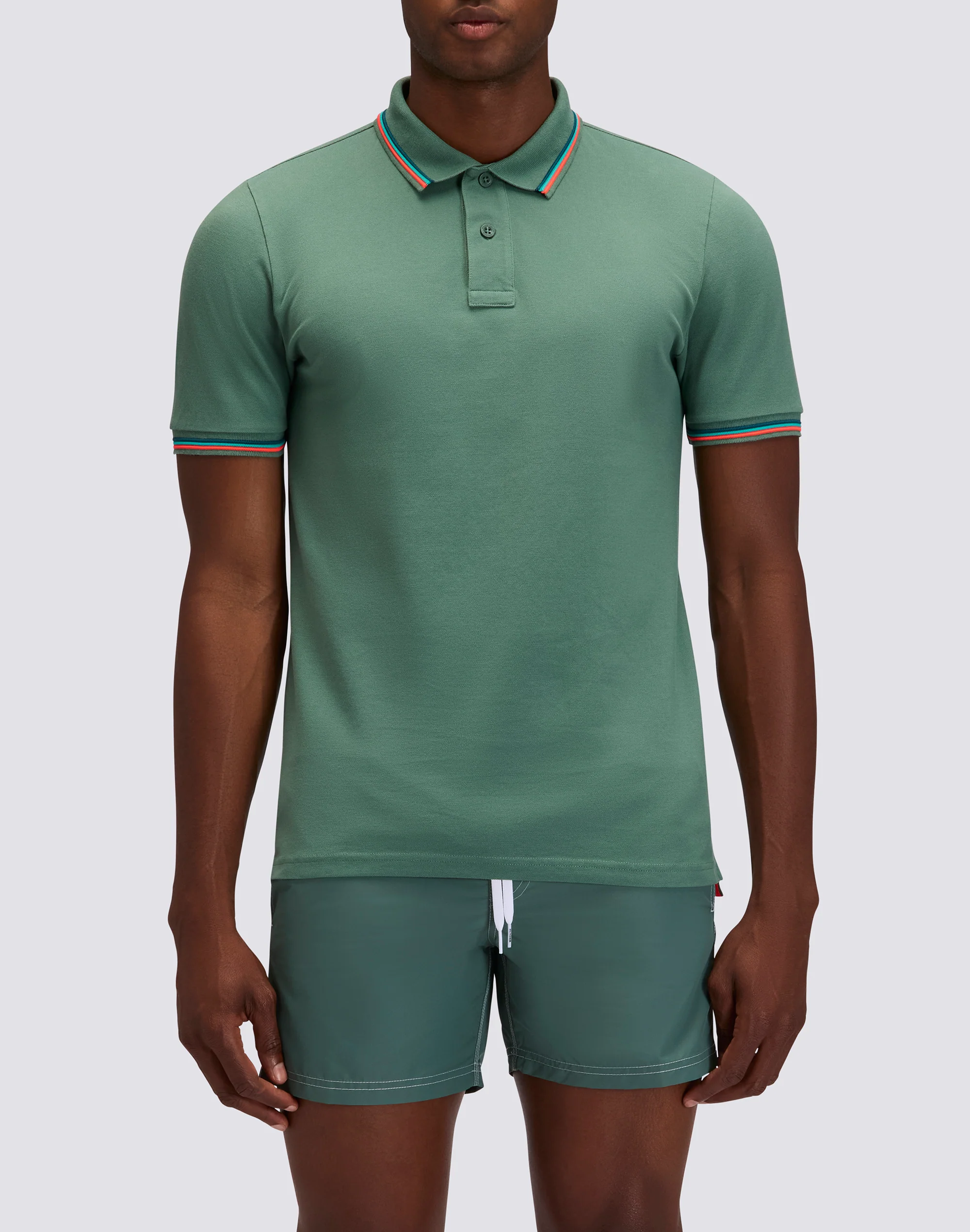 POLO BRICE IN COTONE PIQUET CON DETTAGLI TRICOLOR