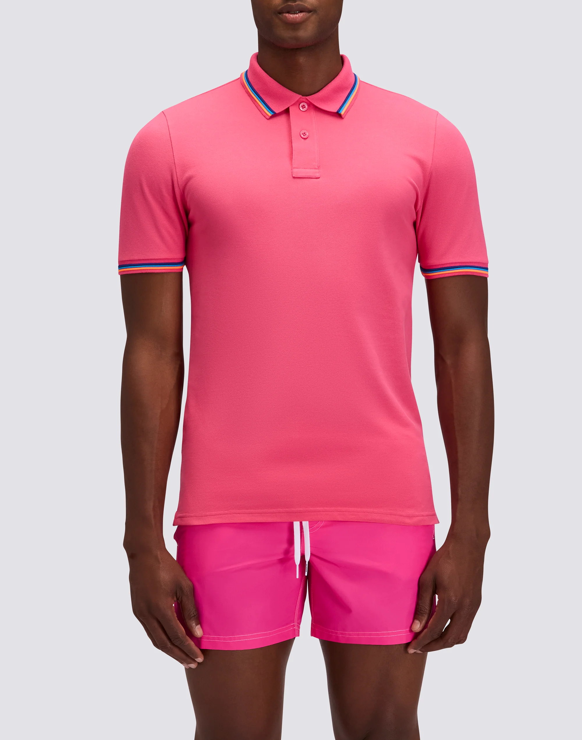 POLO BRICE UOMO IN COTONE PIQUET CON DETTAGLI TRICOLOR