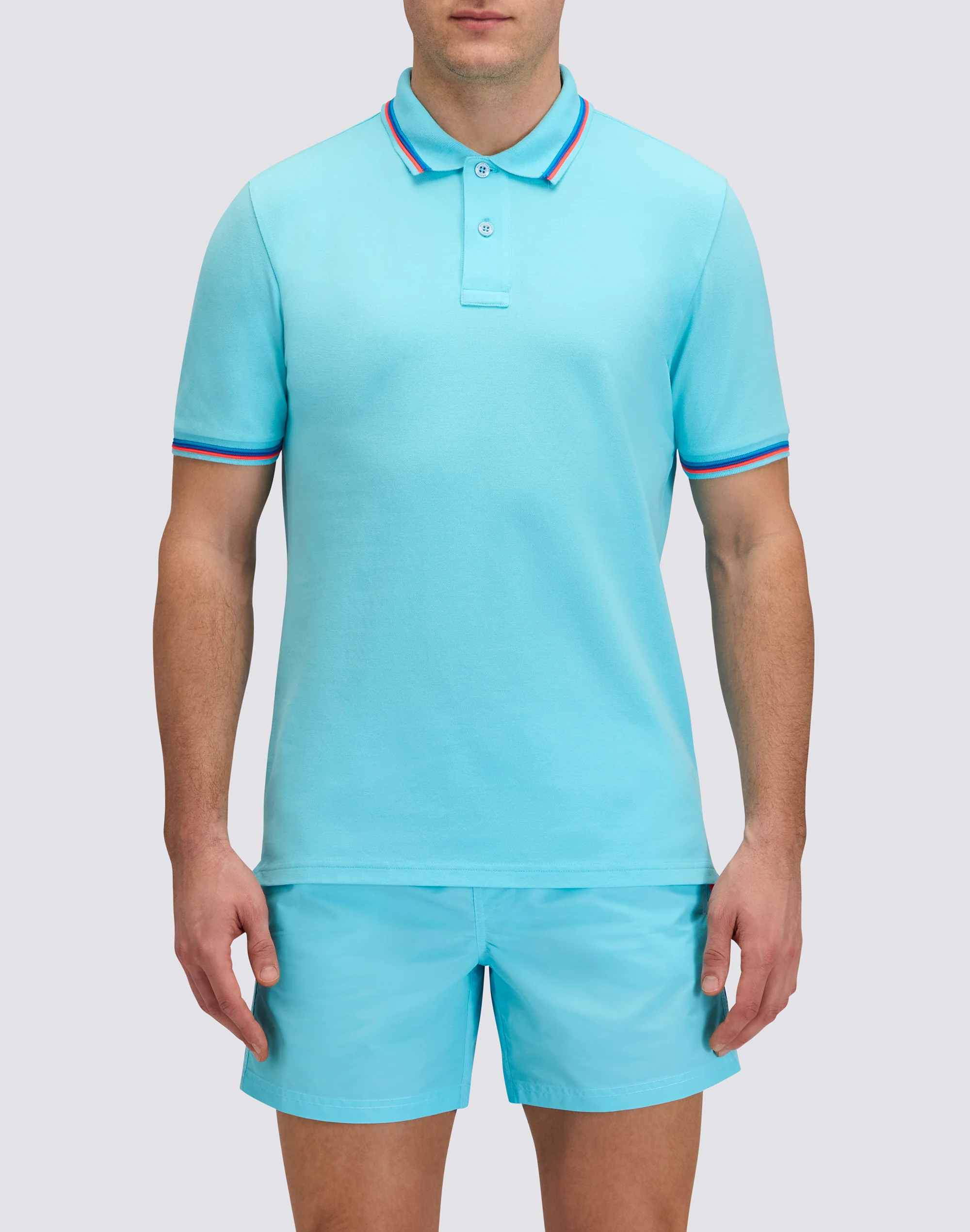 POLO BRICE UOMO IN COTONE PIQUET CON DETTAGLI TRICOLOR