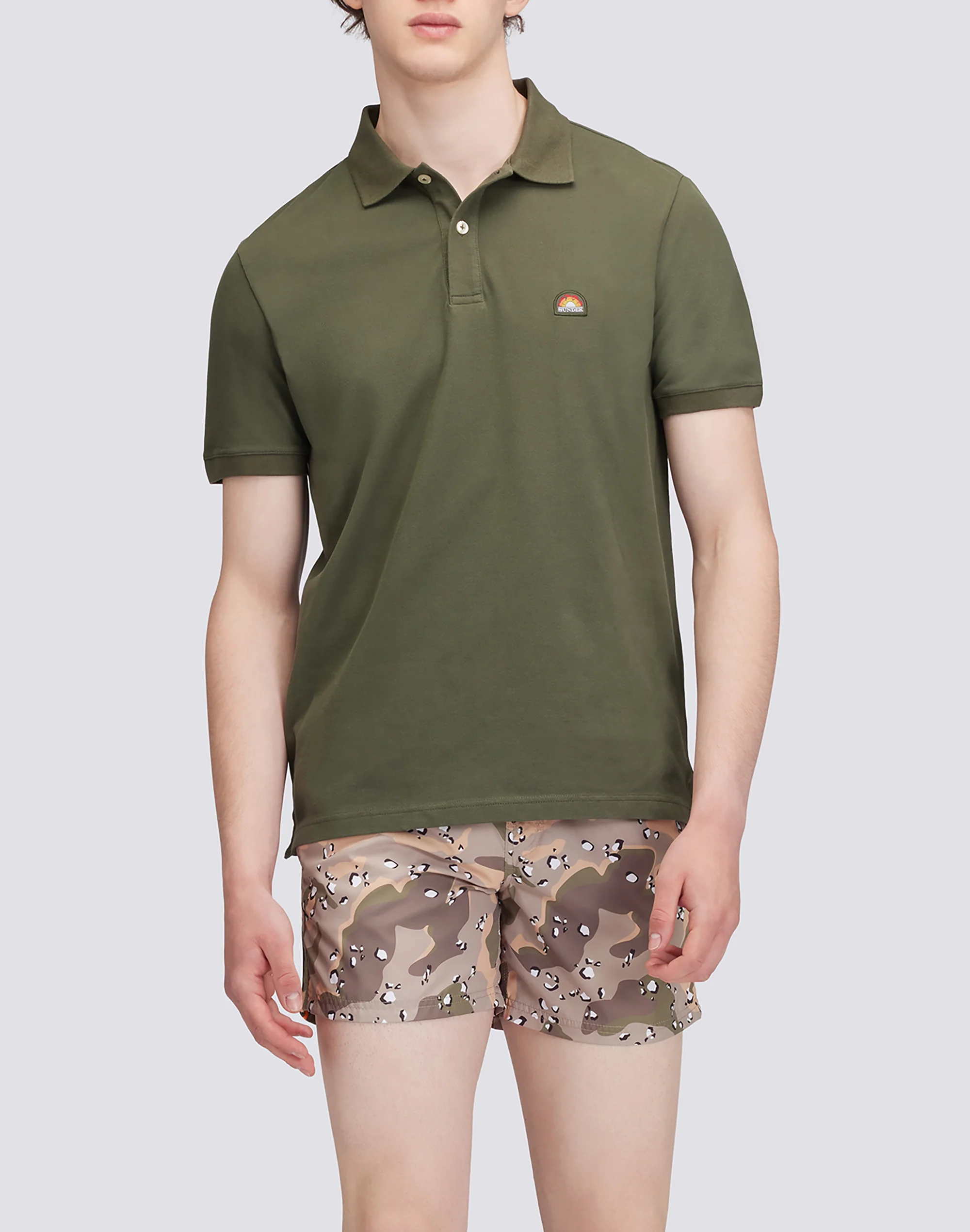 POLO IN COTONE PIQUET STRETCH CON PATCH ARCOBALENO - Image 4