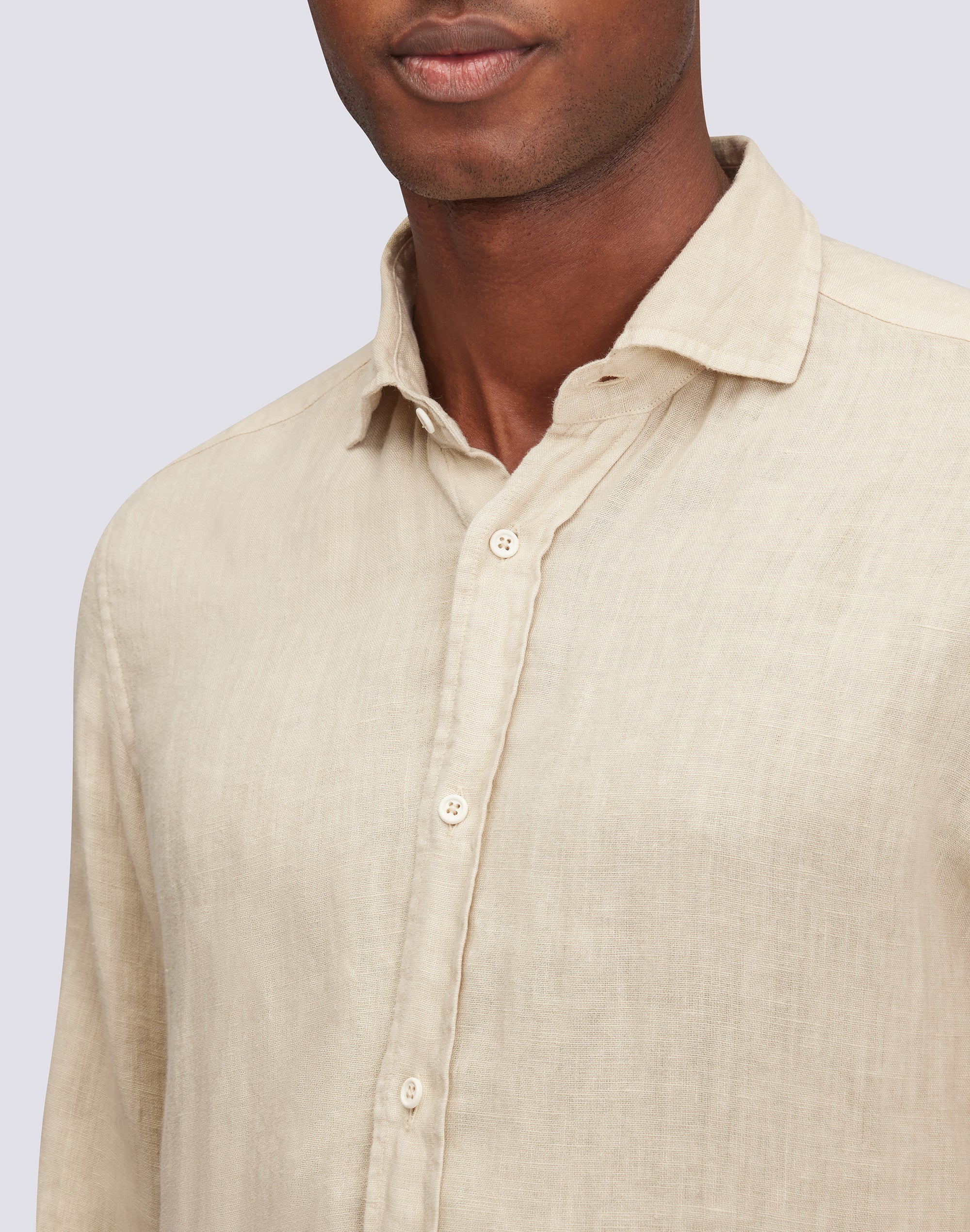 CAMICIA IN LINO CON COLLO CLASSICO - Image 3