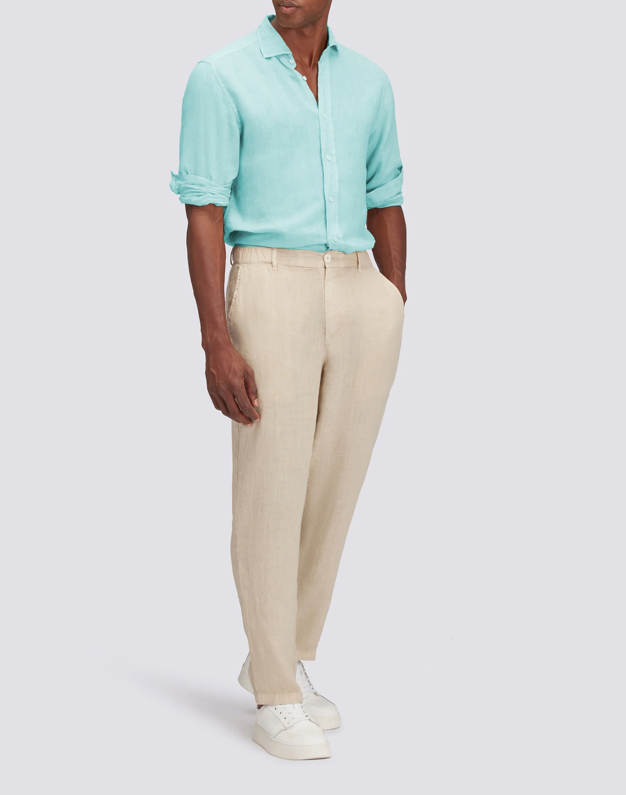 CAMICIA IN LINO CON COLLO CLASSICO - Image 3
