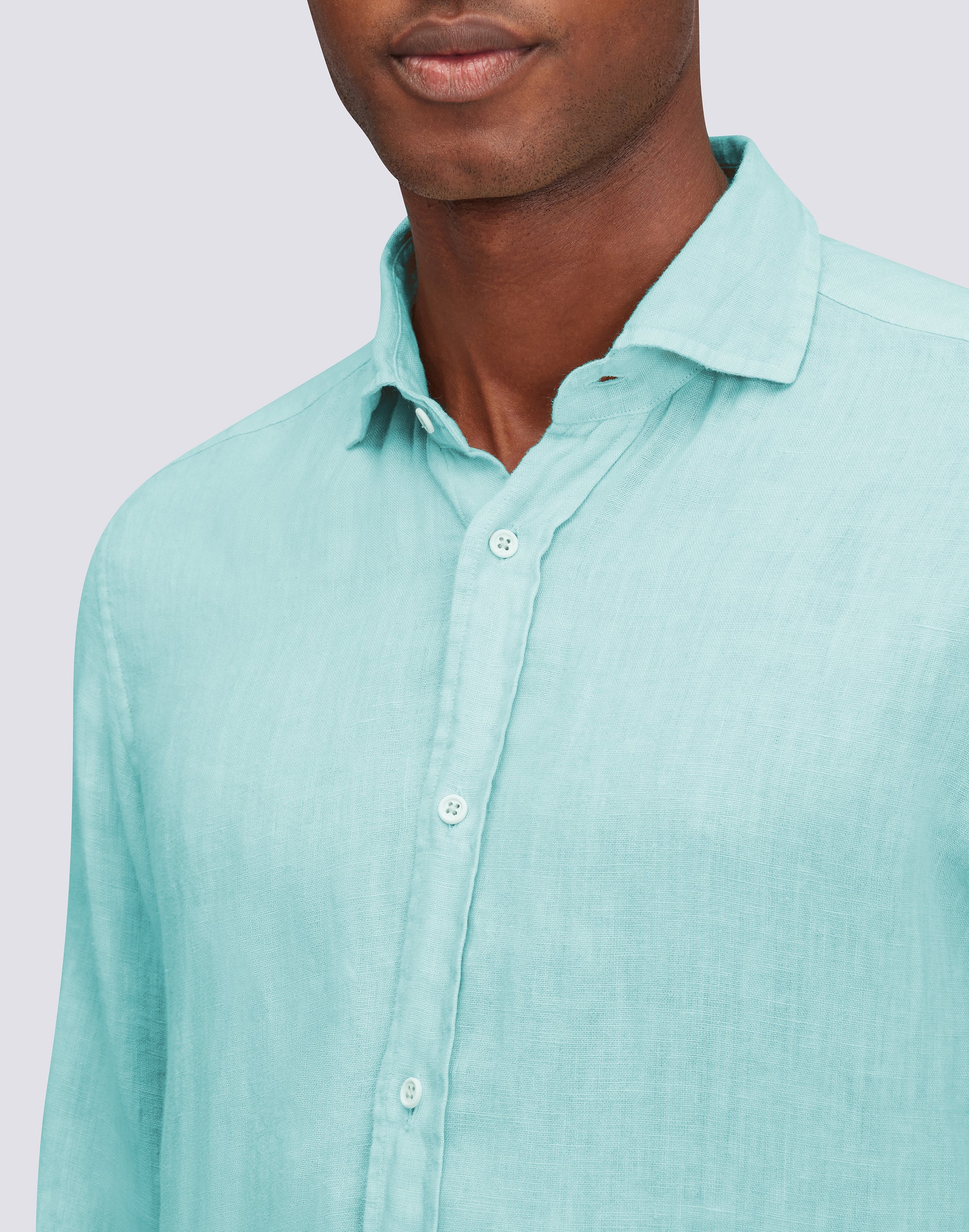 CAMICIA IN LINO CON COLLO CLASSICO - Image 4