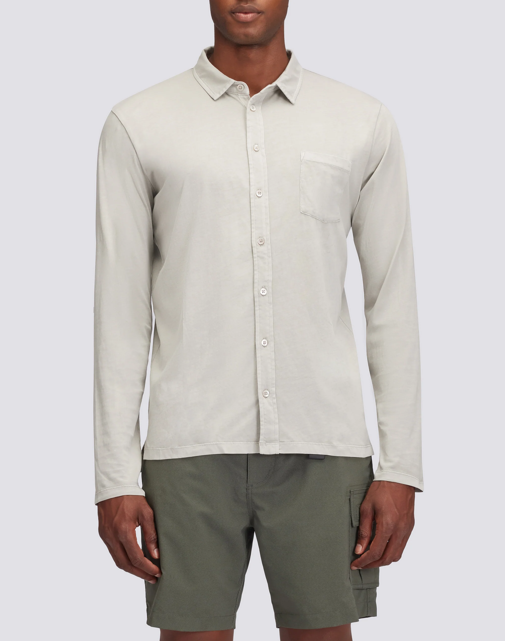CAMICIA IN COTONE JERSEY TINTO CAPO