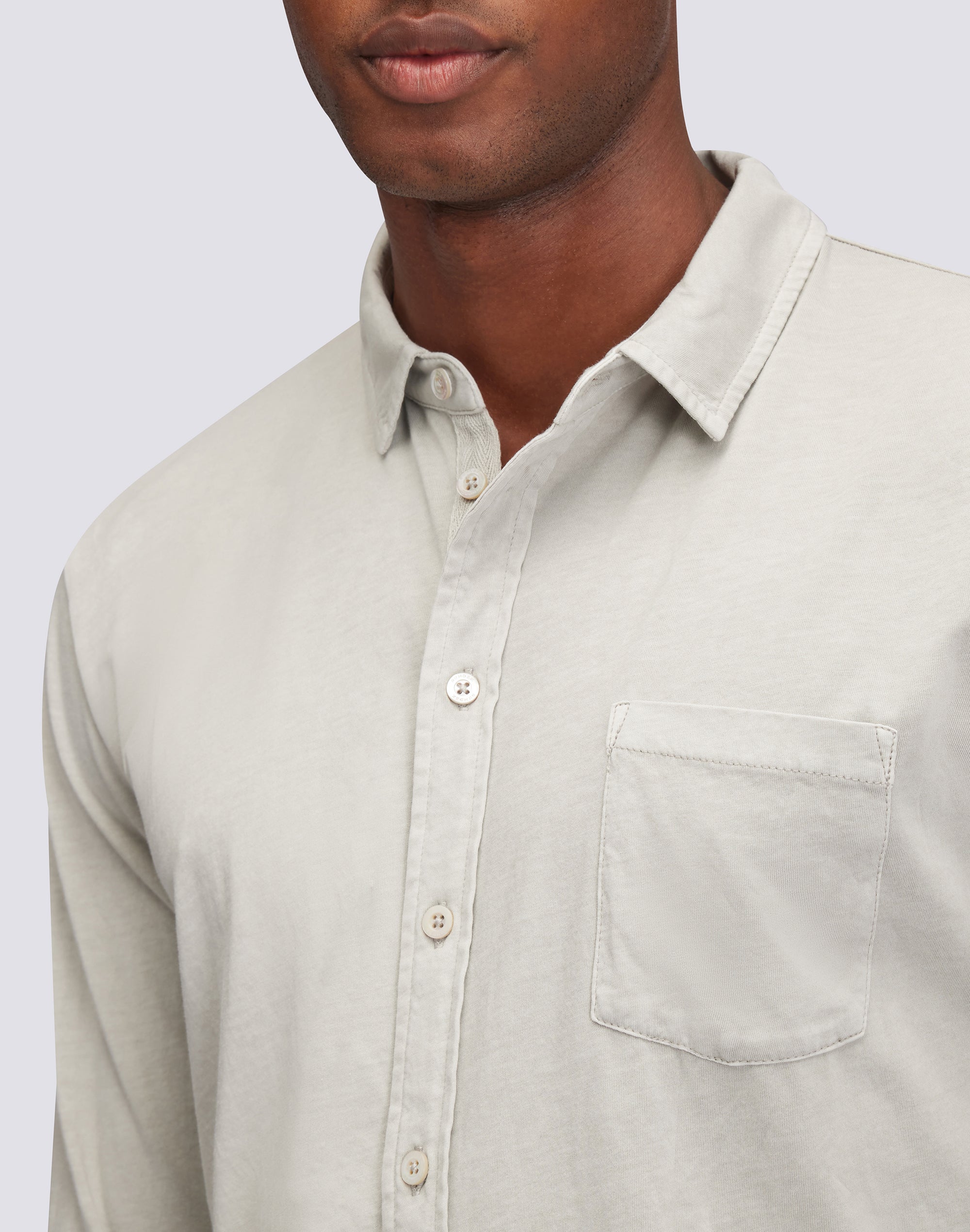 CAMICIA IN COTONE JERSEY TINTO CAPO - Image 3