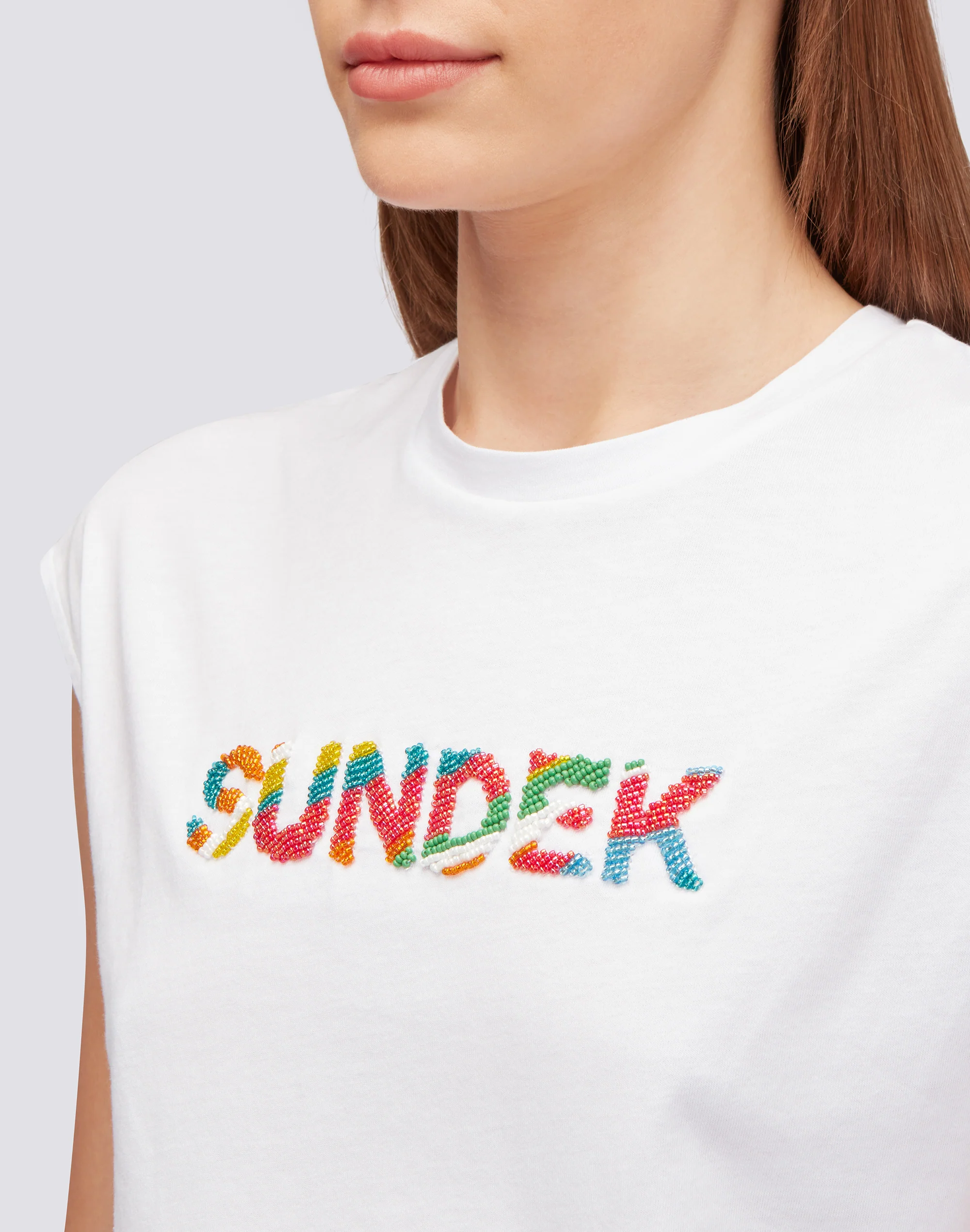 T-SHIRT SMANICATA CON RICAMO - Image 3