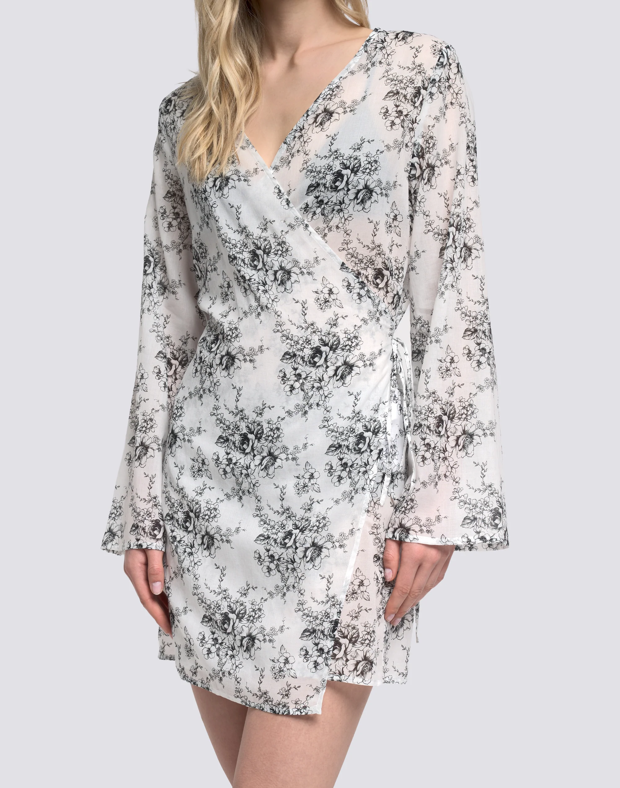 ABITO DONNA WRAPOVER STAMPA ROSE DE JOIE - Image 3