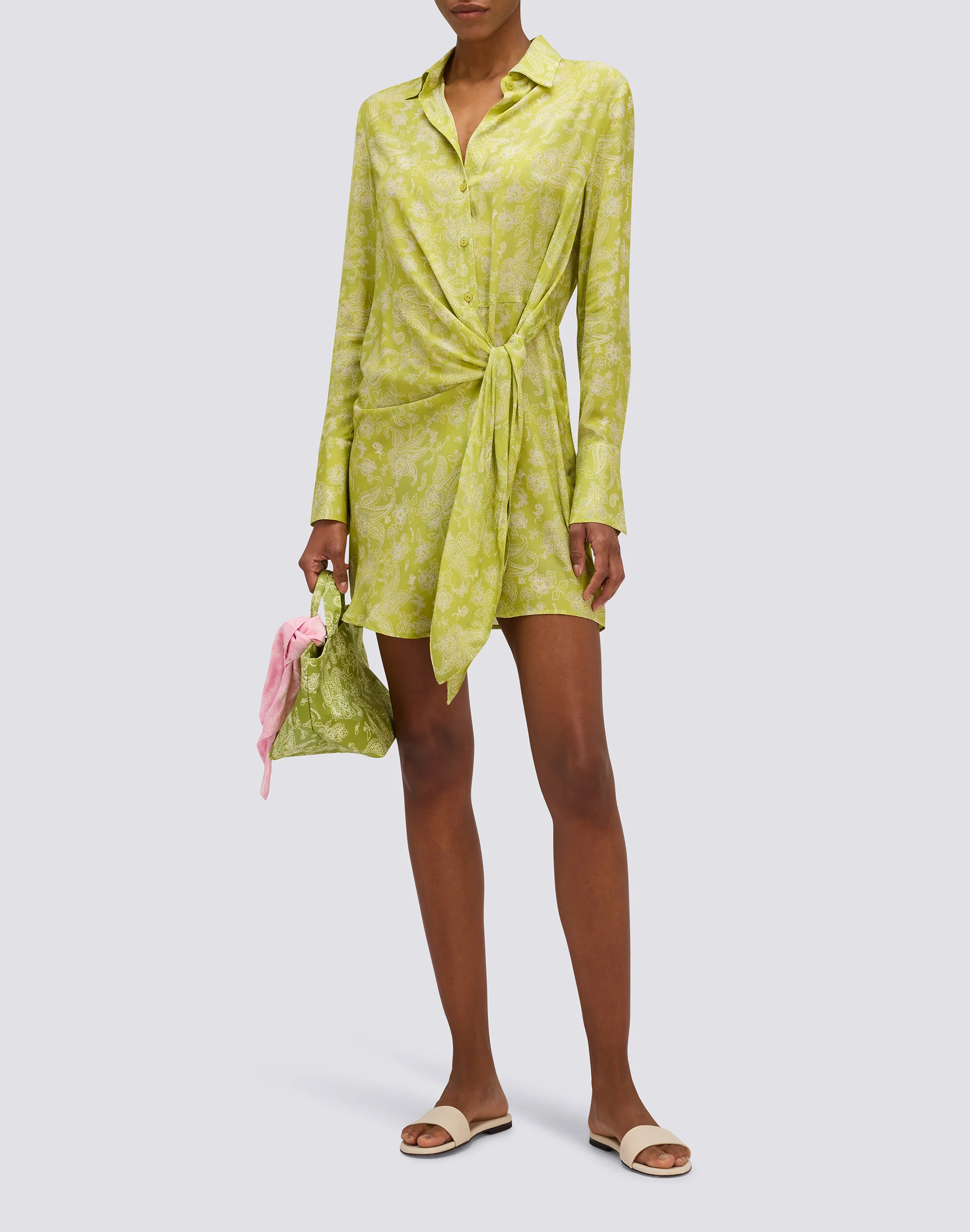 ABITO CAMICIA DA DONNA IN VISCOSA FANTASIA HIBI PAISLEY - Image 4