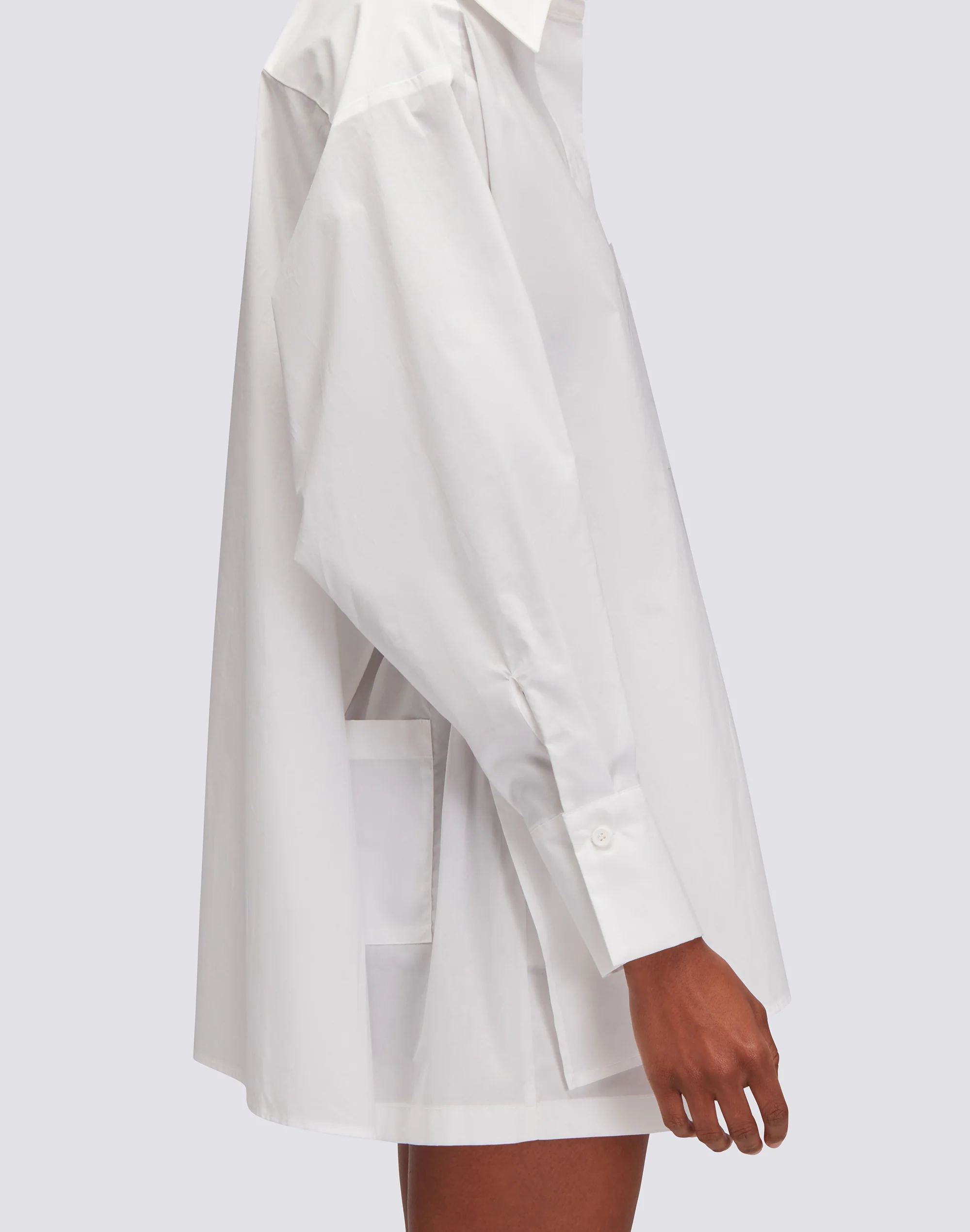 CAMICIA IN POPELINE A MANICHE LUNGHE - Image 3