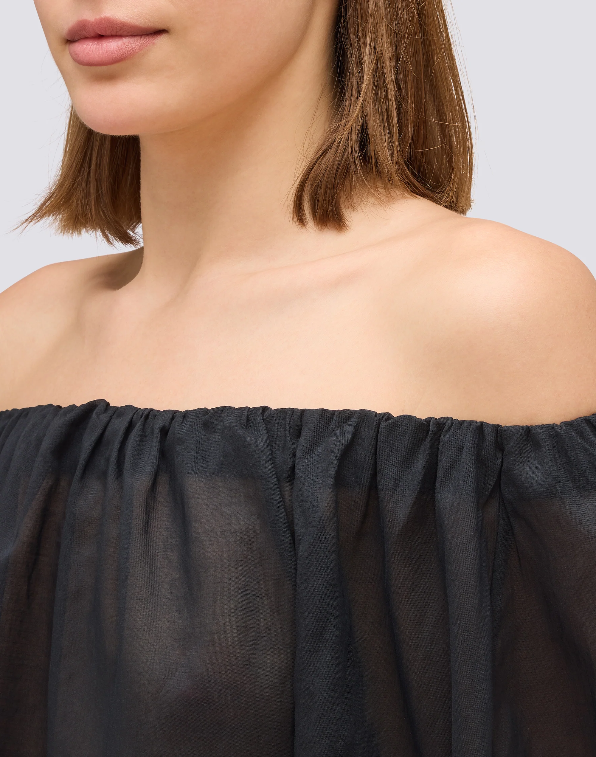BLUSA IN VOILE DI COTONE CON SCOLLO A BARCA - Image 3