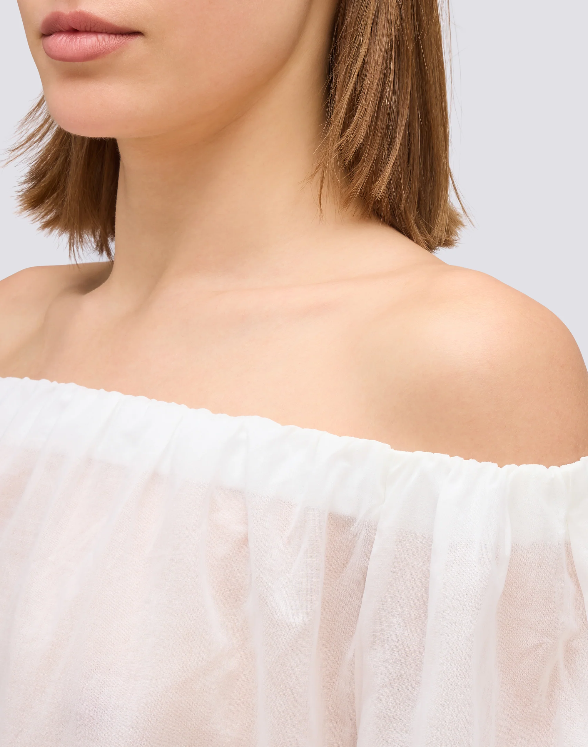BLUSA IN VOILE DI COTONE CON SCOLLO A BARCA - Image 4