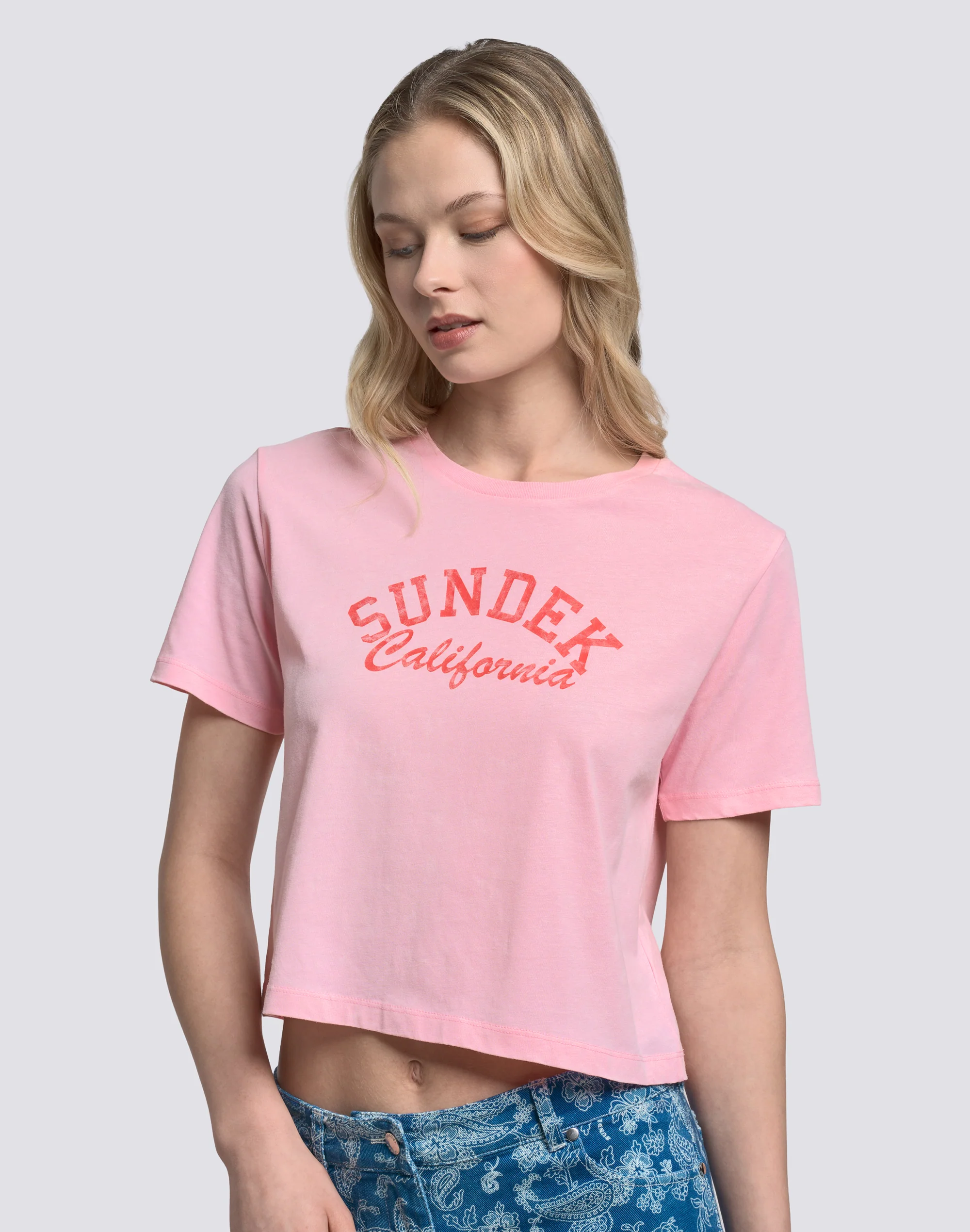 T-SHIRT DONNA CROPPED VINTAGE WASH - Image 4