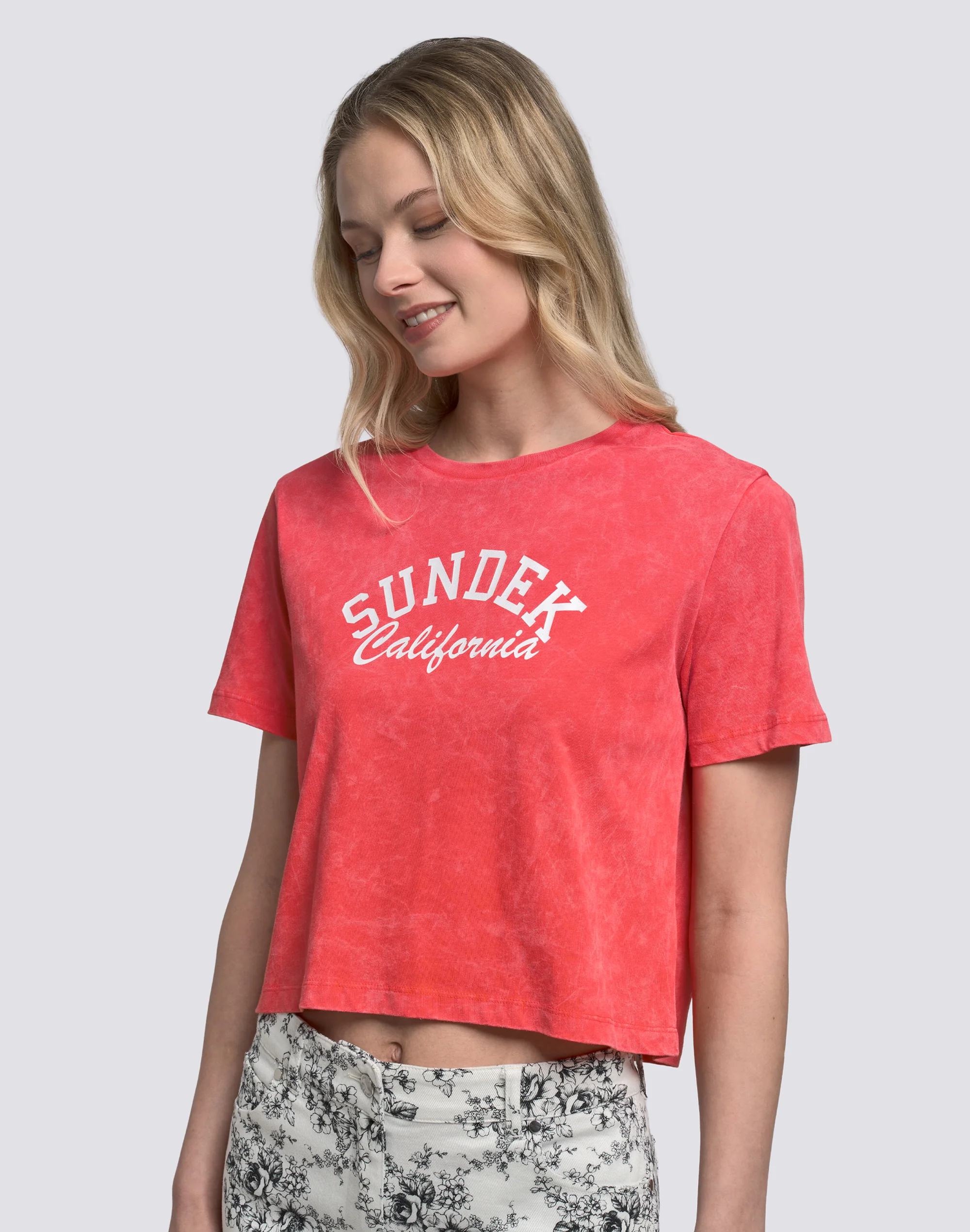 T-SHIRT DONNA CROPPED VINTAGE WASH - Image 4