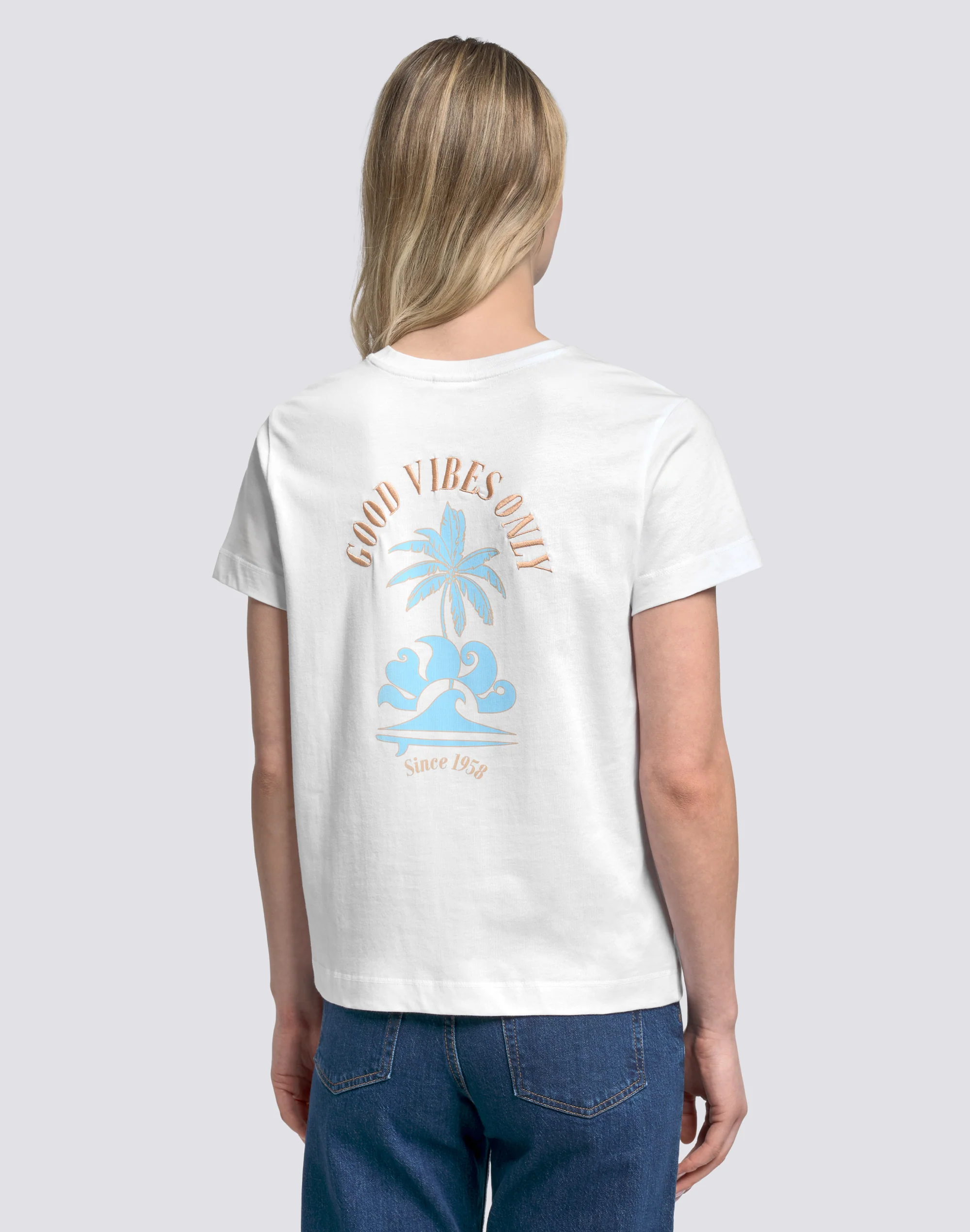 T-SHIRT DONNA STAMPA GOOD VIBES ONLY - Image 4