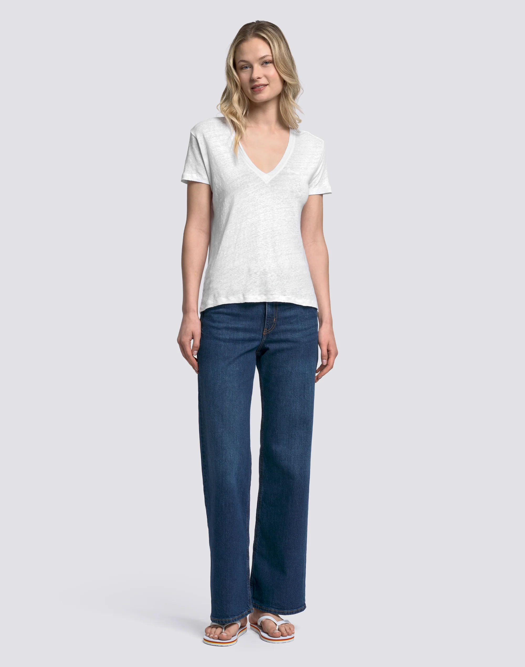 T-SHIRT DONNA A MEZZE MANICHE IN LINO - Image 3