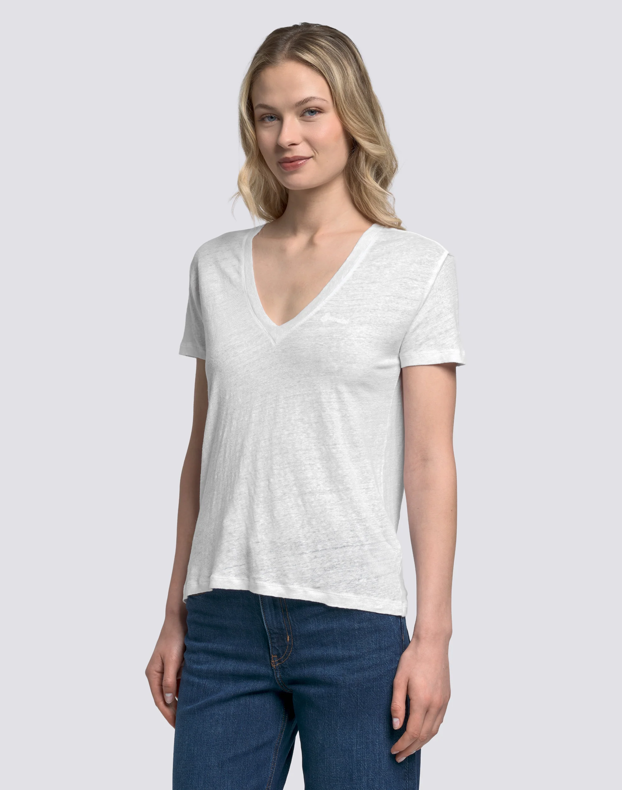 T-SHIRT DONNA A MEZZE MANICHE IN LINO - Image 4